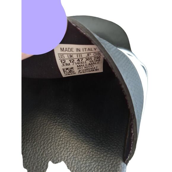 Adidas Adilette Shower Slides 3 stripes Black Mens Size 12 Cloud Foam - Picture 3 of 6